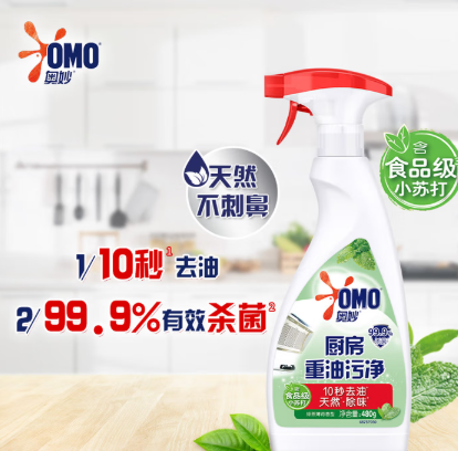 重油污净含替换装 480g×2绿茶薄荷香型双瓶装厨房去油污清洁剂